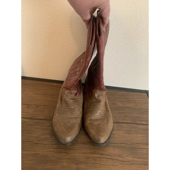 COCONUTS by Matisse GAUCHO Red and Tan Cowboy Western Boots Women's SZ 7 - Picture 2 of 6